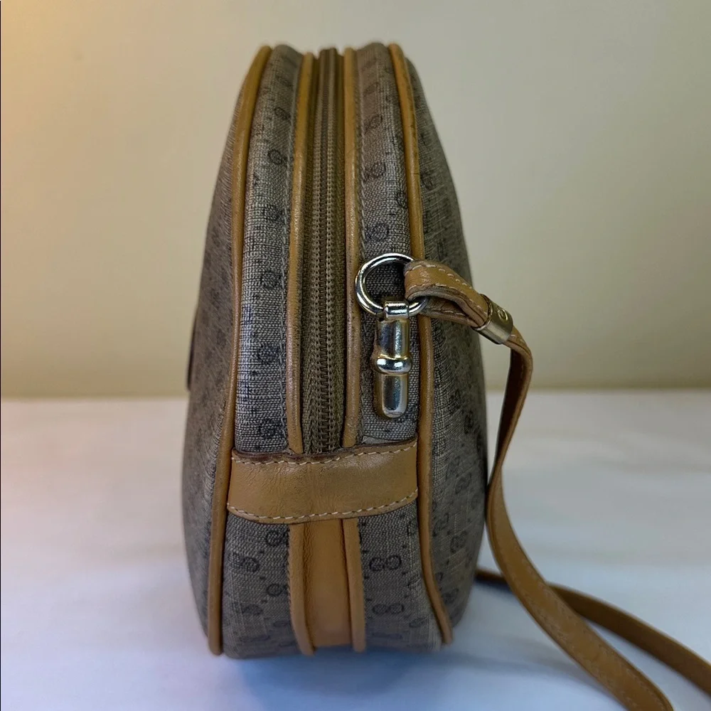 Gucci Monogram RARE Vintage 1980’s Micro GG Round Ophidia Canteen Made in Italy - Picture 6 of 14